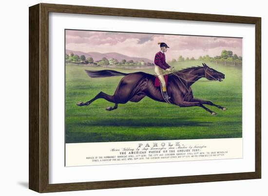 Parole: Brown Gelding, by Imp. Leamington, Dam Maiden by Lexington-Currier & Ives-Framed Art Print