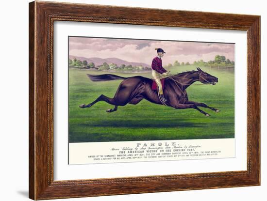 Parole: Brown Gelding, by Imp. Leamington, Dam Maiden by Lexington-Currier & Ives-Framed Art Print