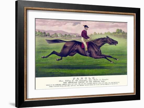 Parole: Brown Gelding, by Imp. Leamington, Dam Maiden by Lexington-Currier & Ives-Framed Art Print