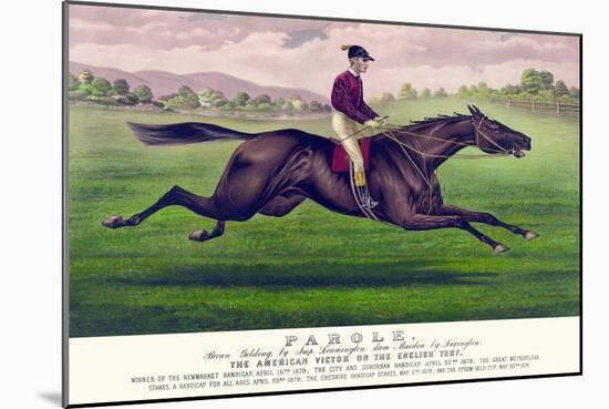 Parole: Brown Gelding, by Imp. Leamington, Dam Maiden by Lexington-Currier & Ives-Mounted Art Print