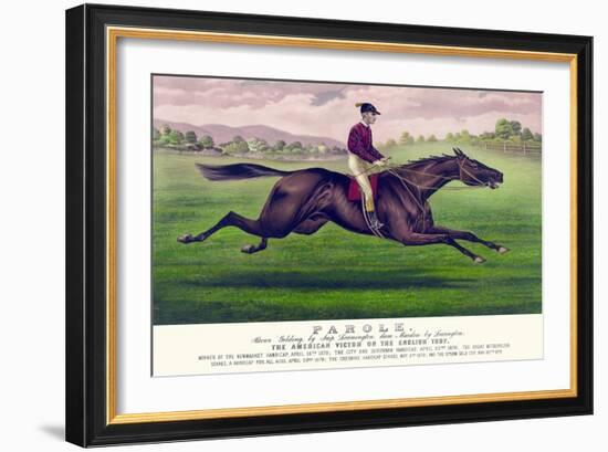 Parole: Brown Gelding, by Imp. Leamington, Dam Maiden by Lexington-Currier & Ives-Framed Art Print