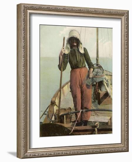 Parqueuse d'Huitres, Oyster Gatherer, of Arcachon in South- West France-null-Framed Photographic Print