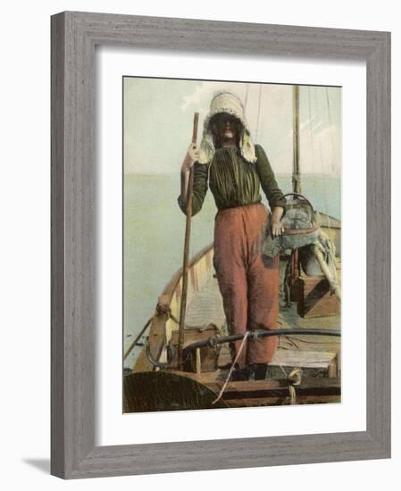 Parqueuse d'Huitres, Oyster Gatherer, of Arcachon in South- West France-null-Framed Photographic Print