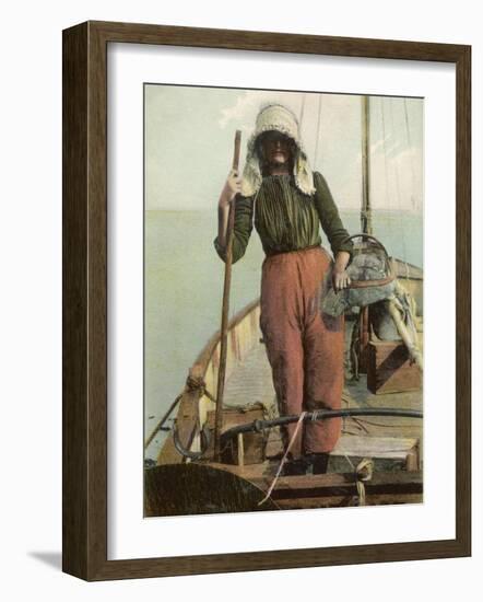 Parqueuse d'Huitres, Oyster Gatherer, of Arcachon in South- West France-null-Framed Photographic Print