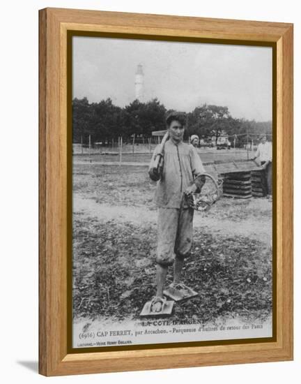 Parqueuse d'Huitres, Oyster Gatherer, of Cap Ferret Near Arcachon in South- West France-null-Framed Premier Image Canvas