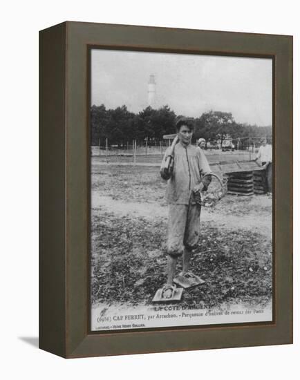 Parqueuse d'Huitres, Oyster Gatherer, of Cap Ferret Near Arcachon in South- West France-null-Framed Premier Image Canvas