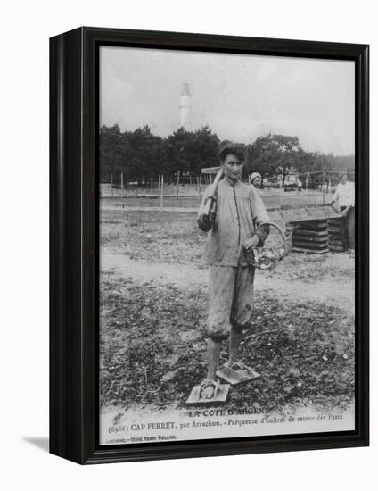 Parqueuse d'Huitres, Oyster Gatherer, of Cap Ferret Near Arcachon in South- West France-null-Framed Premier Image Canvas