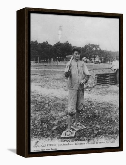 Parqueuse d'Huitres, Oyster Gatherer, of Cap Ferret Near Arcachon in South- West France-null-Framed Premier Image Canvas