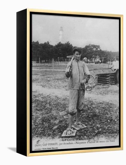 Parqueuse d'Huitres, Oyster Gatherer, of Cap Ferret Near Arcachon in South- West France-null-Framed Premier Image Canvas