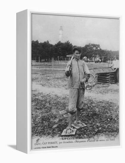 Parqueuse d'Huitres, Oyster Gatherer, of Cap Ferret Near Arcachon in South- West France-null-Framed Premier Image Canvas