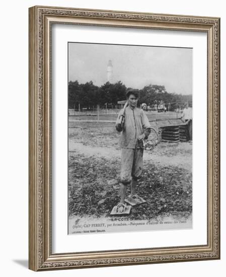 Parqueuse d'Huitres, Oyster Gatherer, of Cap Ferret Near Arcachon in South- West France-null-Framed Photographic Print