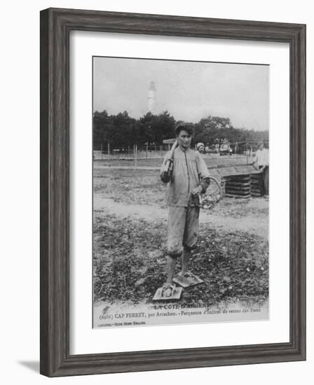 Parqueuse d'Huitres, Oyster Gatherer, of Cap Ferret Near Arcachon in South- West France-null-Framed Photographic Print