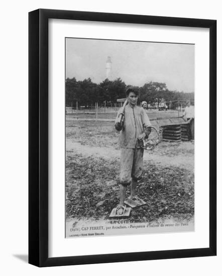 Parqueuse d'Huitres, Oyster Gatherer, of Cap Ferret Near Arcachon in South- West France-null-Framed Photographic Print