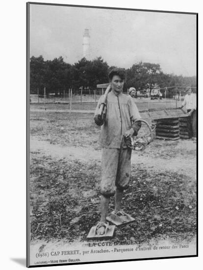 Parqueuse d'Huitres, Oyster Gatherer, of Cap Ferret Near Arcachon in South- West France-null-Mounted Photographic Print