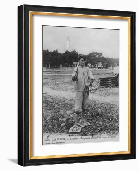 Parqueuse d'Huitres, Oyster Gatherer, of Cap Ferret Near Arcachon in South- West France-null-Framed Photographic Print