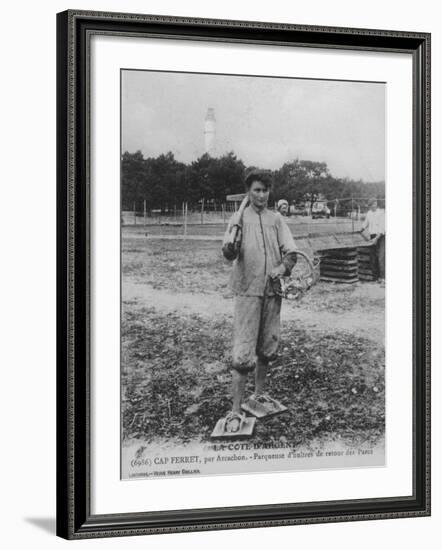 Parqueuse d'Huitres, Oyster Gatherer, of Cap Ferret Near Arcachon in South- West France-null-Framed Photographic Print