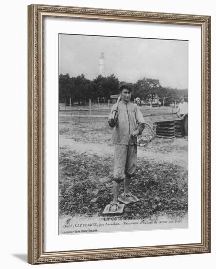 Parqueuse d'Huitres, Oyster Gatherer, of Cap Ferret Near Arcachon in South- West France-null-Framed Photographic Print