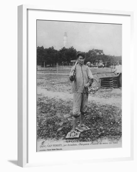 Parqueuse d'Huitres, Oyster Gatherer, of Cap Ferret Near Arcachon in South- West France-null-Framed Photographic Print