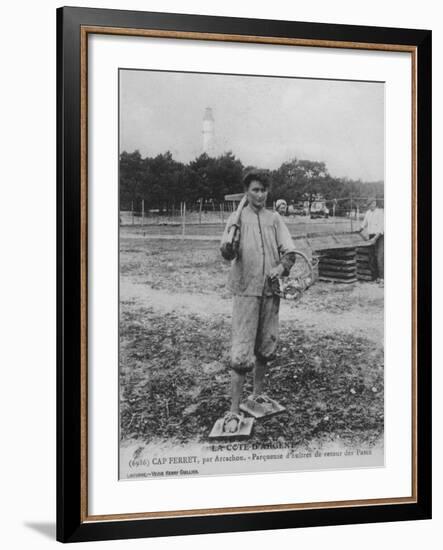 Parqueuse d'Huitres, Oyster Gatherer, of Cap Ferret Near Arcachon in South- West France-null-Framed Photographic Print