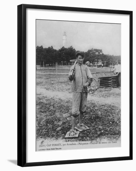 Parqueuse d'Huitres, Oyster Gatherer, of Cap Ferret Near Arcachon in South- West France-null-Framed Photographic Print