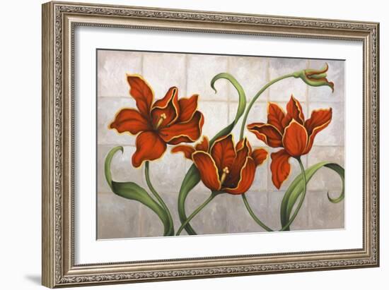 Parrot Tulips-John Zaccheo-Framed Giclee Print