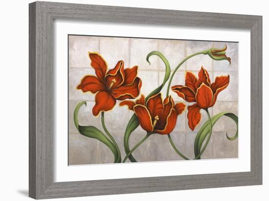 Parrot Tulips-John Zaccheo-Framed Giclee Print