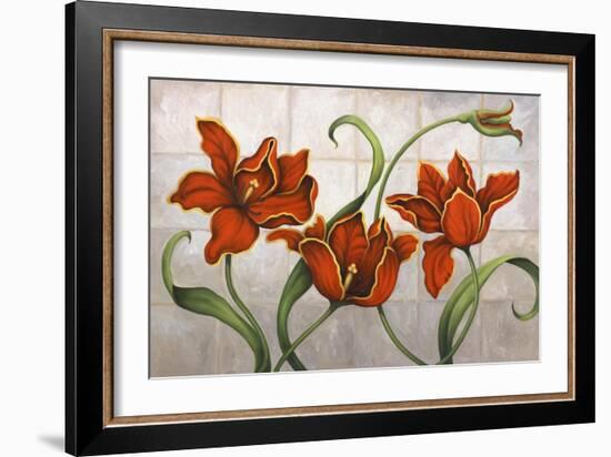 Parrot Tulips-John Zaccheo-Framed Giclee Print