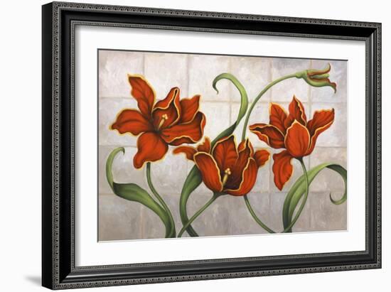 Parrot Tulips-John Zaccheo-Framed Giclee Print