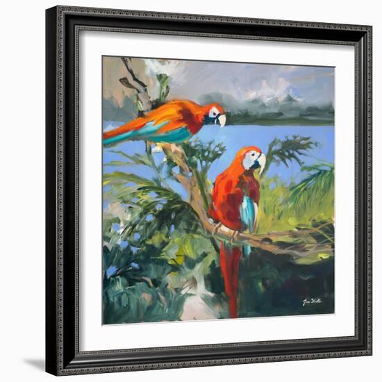 Parrots at Bay II-Jane Slivka-Framed Art Print