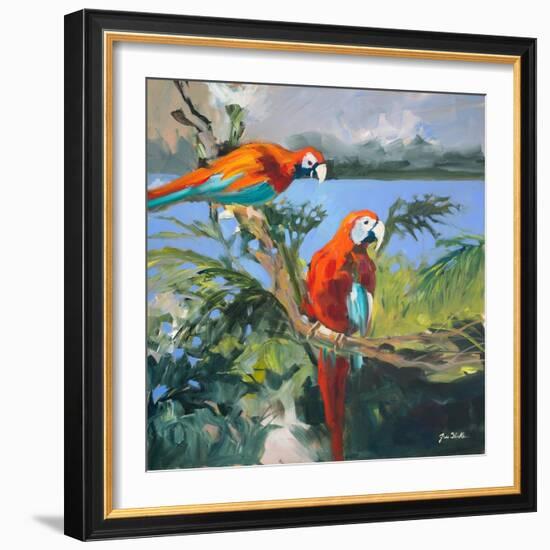 Parrots at Bay II-Jane Slivka-Framed Art Print