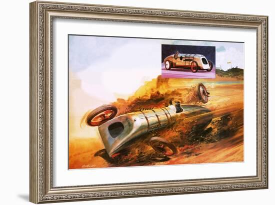 Parry Thomas's Attempt to Regain the Land Speed Record-Andrew Howat-Framed Giclee Print