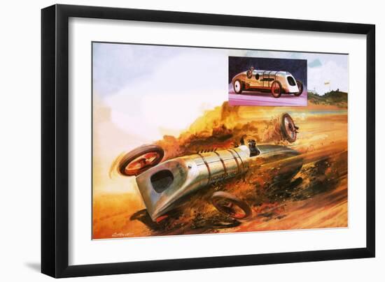 Parry Thomas's Attempt to Regain the Land Speed Record-Andrew Howat-Framed Giclee Print