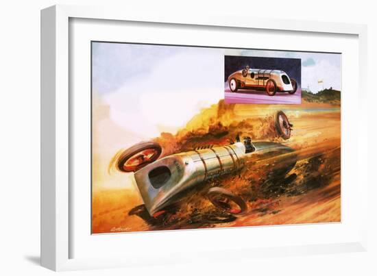 Parry Thomas's Attempt to Regain the Land Speed Record-Andrew Howat-Framed Giclee Print