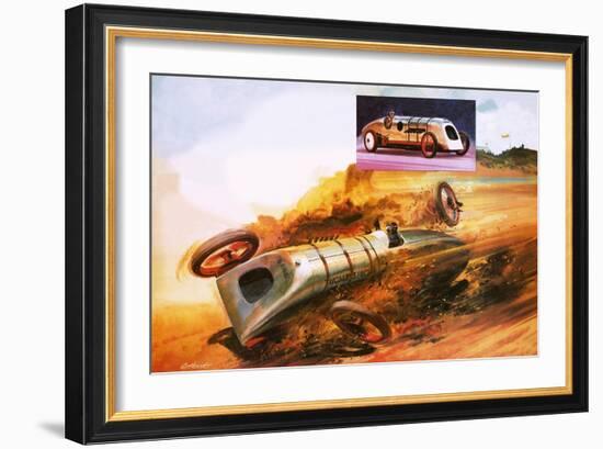 Parry Thomas's Attempt to Regain the Land Speed Record-Andrew Howat-Framed Giclee Print