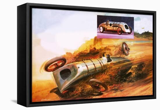 Parry Thomas's Attempt to Regain the Land Speed Record-Andrew Howat-Framed Premier Image Canvas