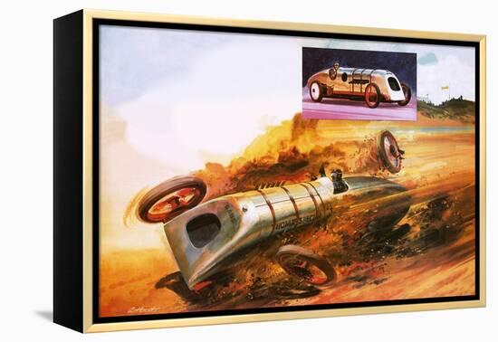 Parry Thomas's Attempt to Regain the Land Speed Record-Andrew Howat-Framed Premier Image Canvas