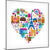 Pars Love - With Set Of Icons-Marish-Mounted Premium Giclee Print
