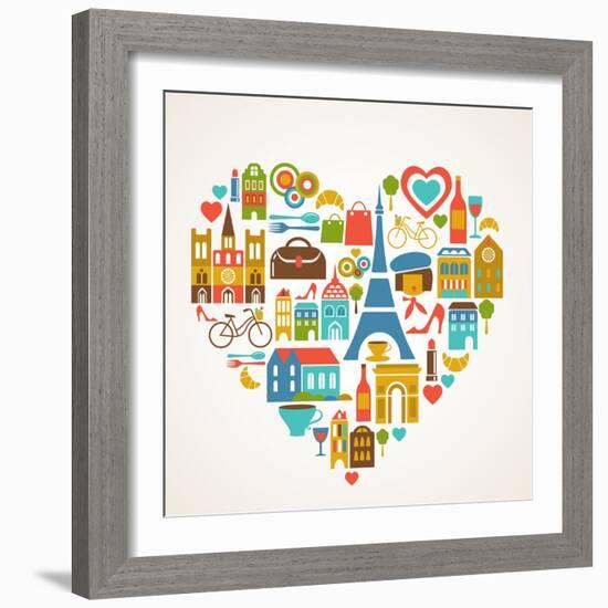 Pars Love - With Set Of Icons-Marish-Framed Art Print