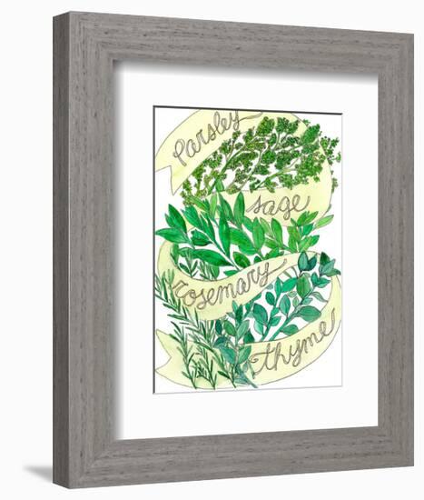 Parsley Sage Rosemary Thyme-Marcella Kriebel-Framed Art Print