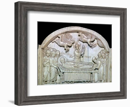 Part of a Byzantine triptych showing the death of the Virgin Mary, 11th century. Artist: Unknown-Unknown-Framed Giclee Print