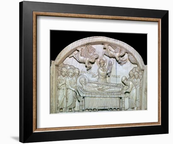 Part of a Byzantine triptych showing the death of the Virgin Mary, 11th century. Artist: Unknown-Unknown-Framed Giclee Print
