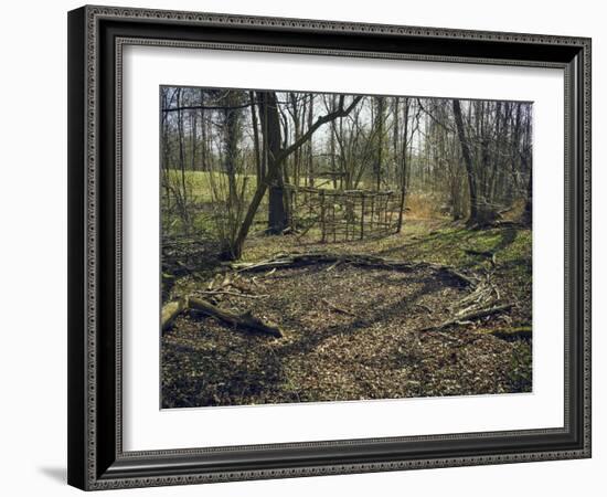 Part of a forest kindergarten in the wood with circle on the floor-Axel Killian-Framed Photographic Print