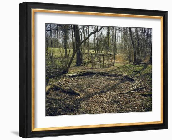 Part of a forest kindergarten in the wood with circle on the floor-Axel Killian-Framed Photographic Print