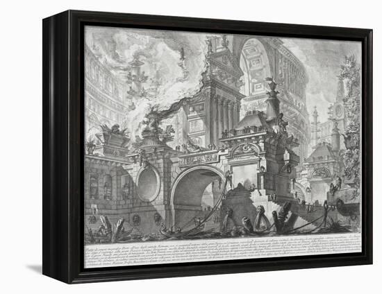 Part of a Harbor for the use of the ancient Romans opening onto a large market square-Giovanni Battista Piranesi-Framed Premier Image Canvas
