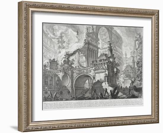 Part of a Harbor for the use of the ancient Romans opening onto a large market square-Giovanni Battista Piranesi-Framed Giclee Print