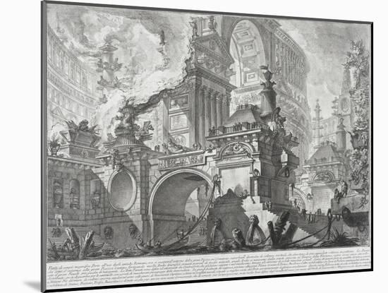 Part of a Harbor for the use of the ancient Romans opening onto a large market square-Giovanni Battista Piranesi-Mounted Giclee Print