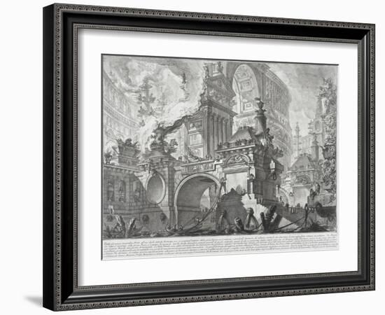 Part of a Harbor for the use of the ancient Romans opening onto a large market square-Giovanni Battista Piranesi-Framed Giclee Print