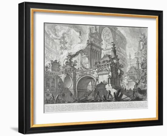 Part of a Harbor for the use of the ancient Romans opening onto a large market square-Giovanni Battista Piranesi-Framed Giclee Print