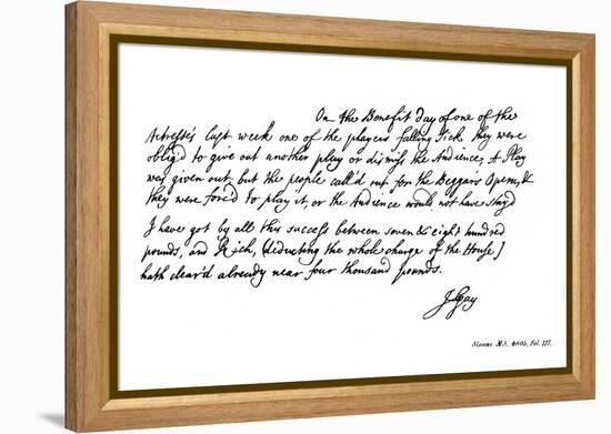 Part of a Letter from John Gay to Dean Swift, C1728-John Gay-Framed Premier Image Canvas