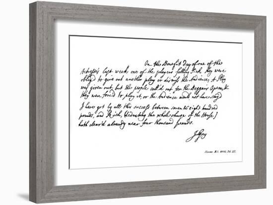 Part of a Letter from John Gay to Dean Swift, C1728-John Gay-Framed Giclee Print